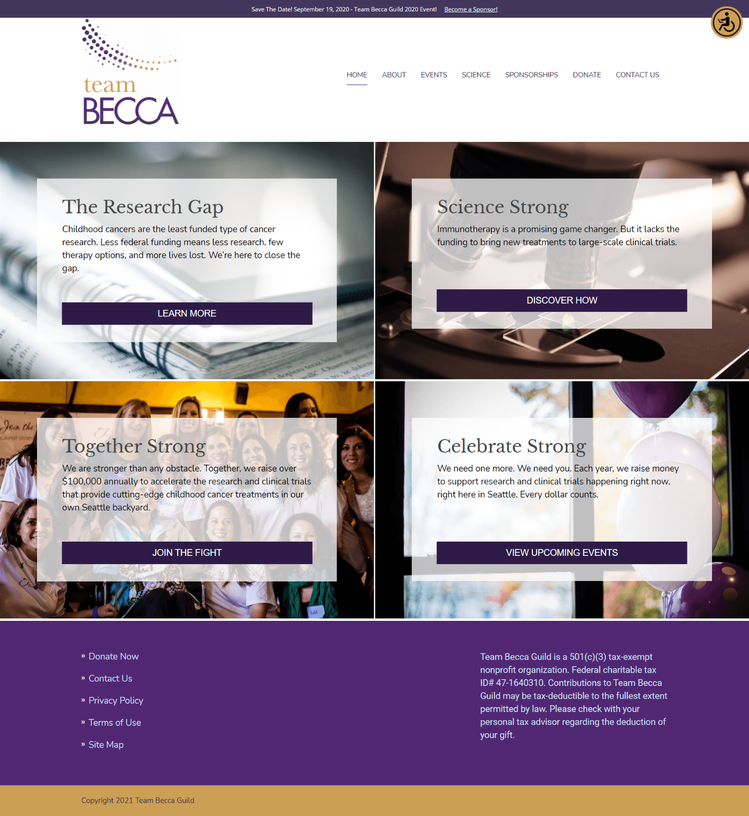 Team Becca Homepage Screenshot